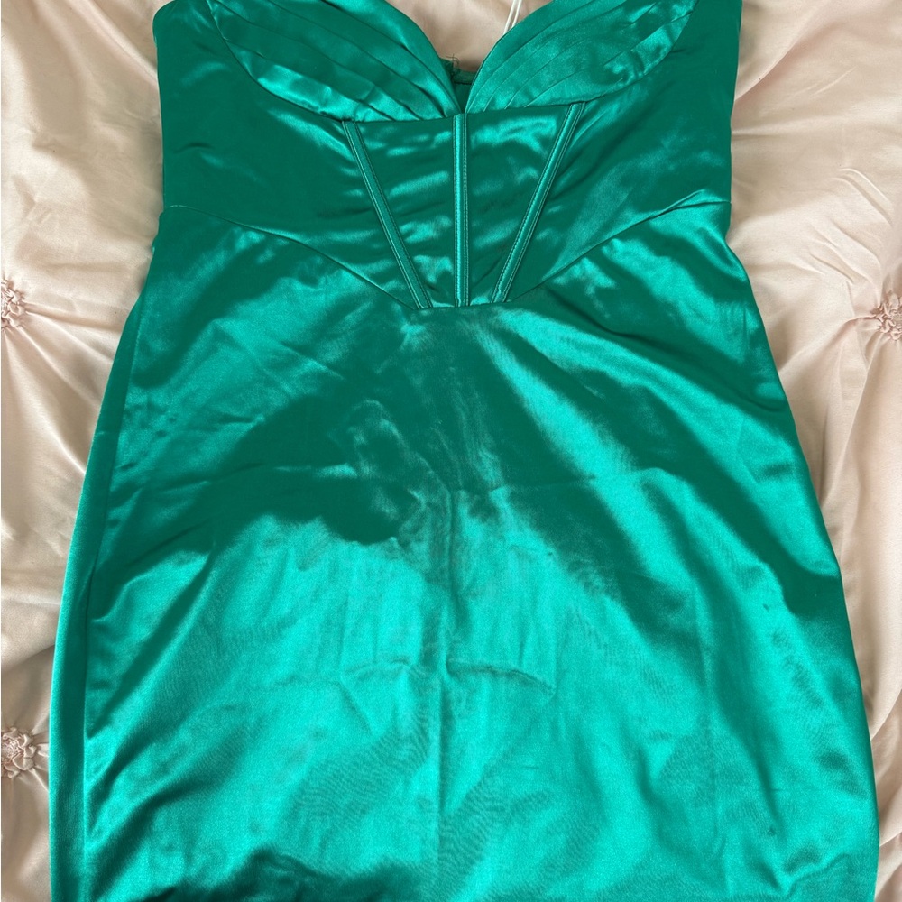 Princess Polly Strapless Teal Dress